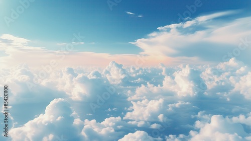 Wallpaper Mural Amazing view of the clouds from above. The image shows a variety of cloud formations, from small, fluffy clouds to large, towering cumulus clouds. Torontodigital.ca