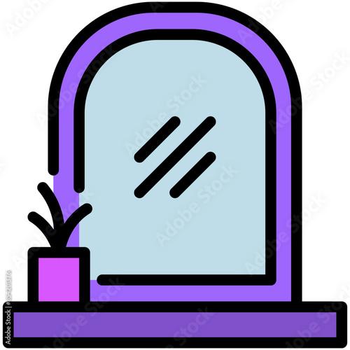 mirror filled line icon