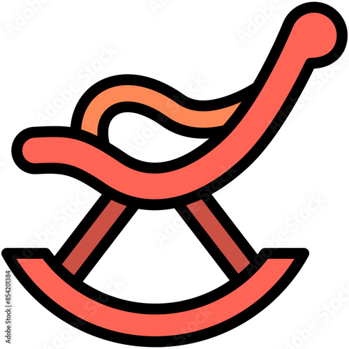 rocking chair filled line icon