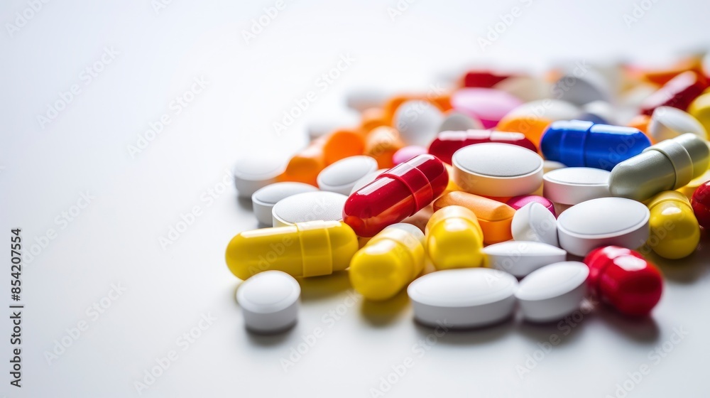 Colorful pills on a white background. Colorful pills on a white background.