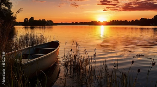 sunset on the lake