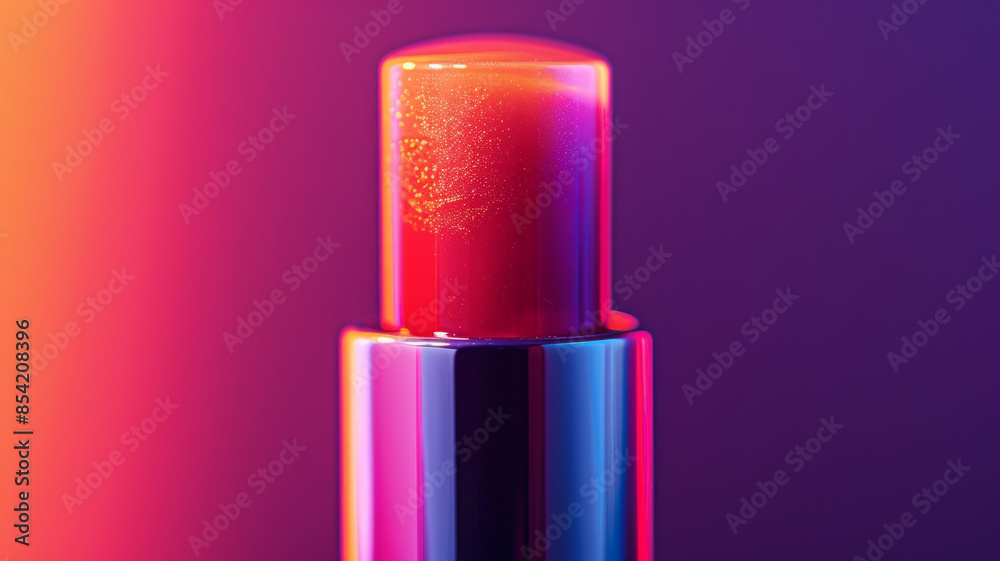 Close-up of a vibrant, neon-colored lipstick. Close-up of a vibrant, neon-colored lipstick.