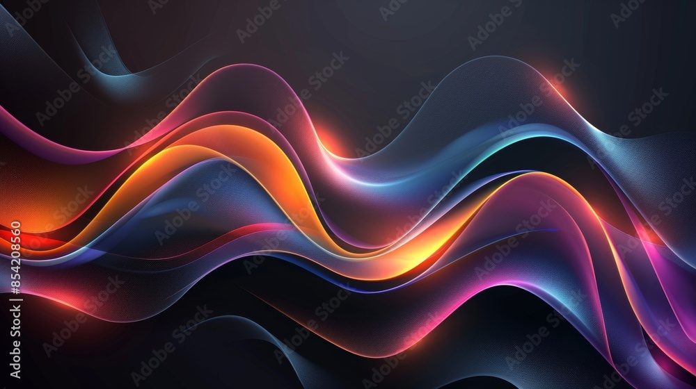 An abstract wavy background, influenced by futuristic technology. 3D illustration, created with artificial intelligence. An abstract wavy background, influenced by futuristic technology. 3D illustration, created with artificial intelligence.
