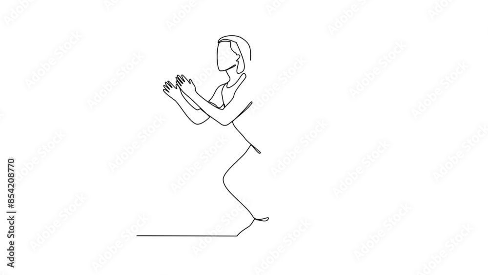 Animated self drawing of video illustration people stretching. Stretching before exercise is crucial for optimal performance and injury prevention. It increases flexibility and blood flow to muscles.