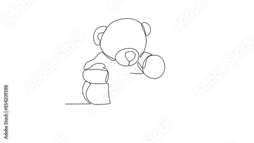 animated self drawing of Doll video design illustration. A doll is a toy figure representing a human or an animal. Doll have been made for centuries in various materials like wood, cloth and porcelain