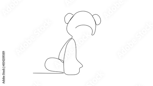 animated self drawing of Doll video design illustration. A doll is a toy figure representing a human or an animal. Doll have been made for centuries in various materials like wood, cloth and porcelain