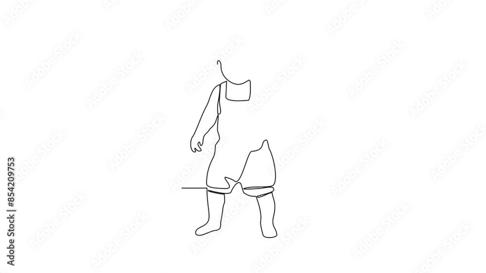 Animated self drawing of step by step baby grow up baby phase video design illustration. Baby grow up activity in simple linear concept design video. Cute Baby themes design illustration for asset.