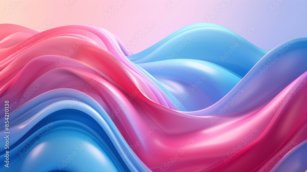 Render in 3D with wavy blue and pink lines. Stock. Render in 3D with wavy blue and pink lines. Stock.