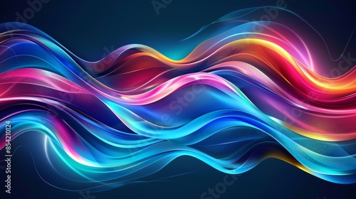 AI background with smooth lines in red, blue, and yellow