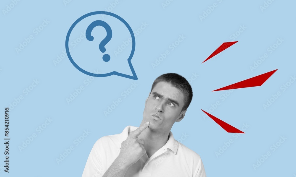 Composite creative collage of surprised person Composite creative collage of surprised person