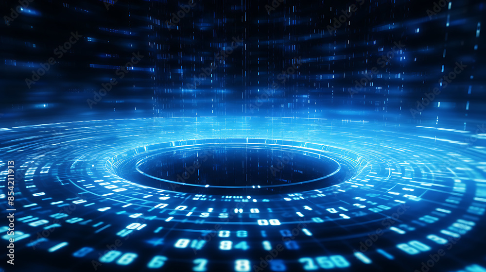 Digital binary code matrix background, 3D rendering, simple abstract design pattern concept, futuristic data center illustration	