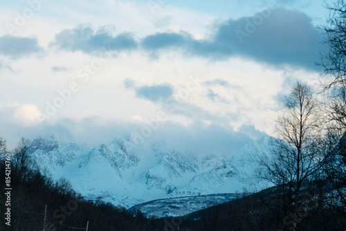 snow covered mountains