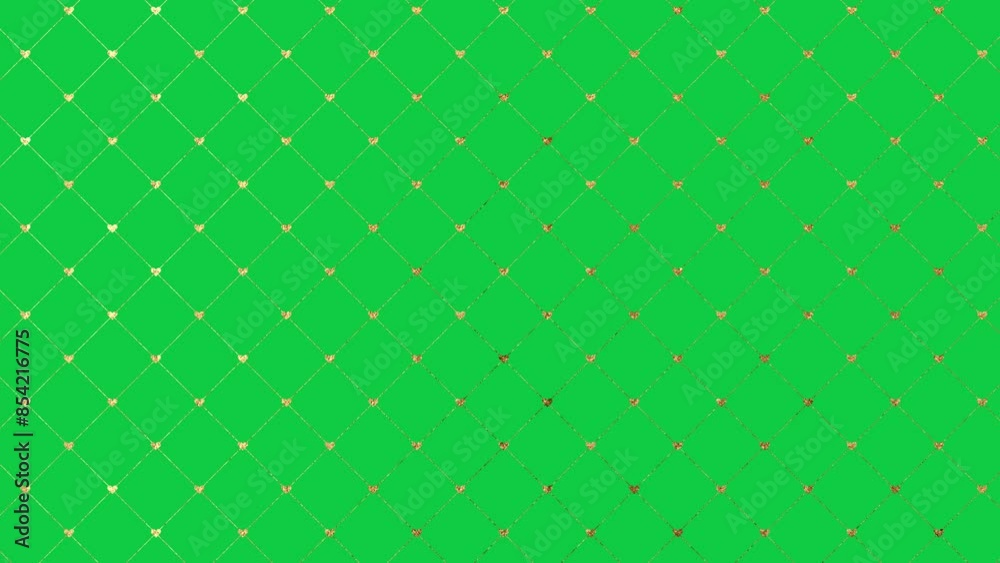 golden shiny heart pattern 4k motion on green background luxury texture design element golden shiny heart pattern 4k motion on green background luxury texture design element