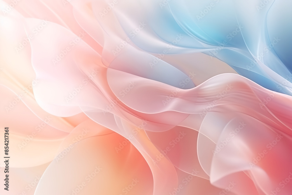 Fototapeta premium Beautiful abstract background with soft pastel colors and flowing fabric, silk or satin, pink and purple, soft glowing light
