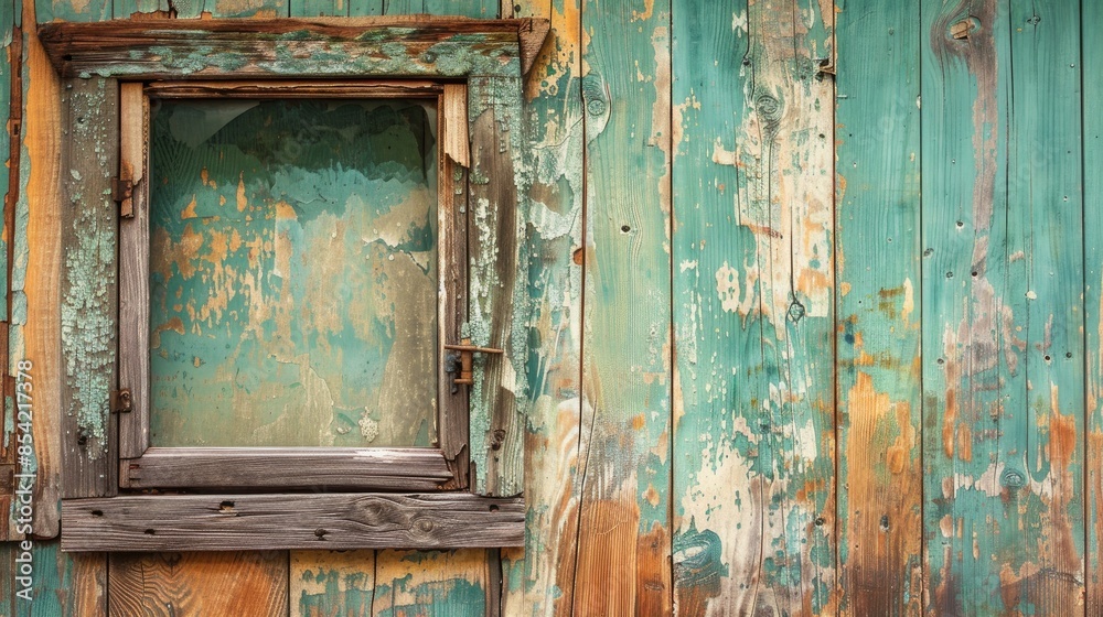 Antique window on wood surface with copy space close up view Antique window on wood surface with copy space close up view