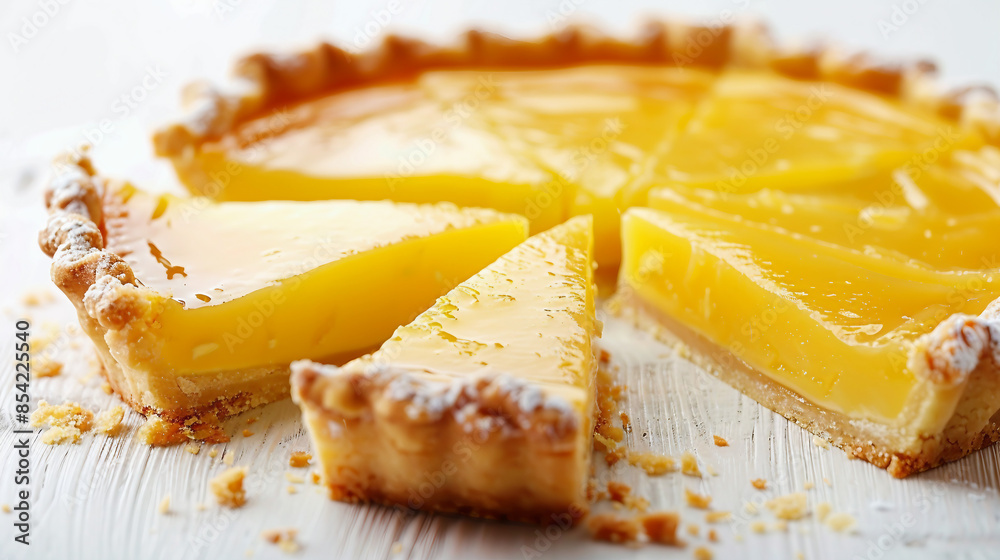 Vibrant Lemon Tart Slices on Display - Freshly Baked Pastry Delight, Citrus Dessert Photography for Food Blog or Menu Design Vibrant Lemon Tart Slices on Display - Freshly Baked Pastry Delight, Citrus Dessert Photography for Food Blog or Menu Design