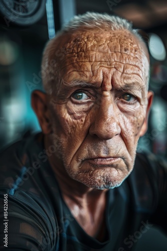 elderly man in the gym Generative AI
