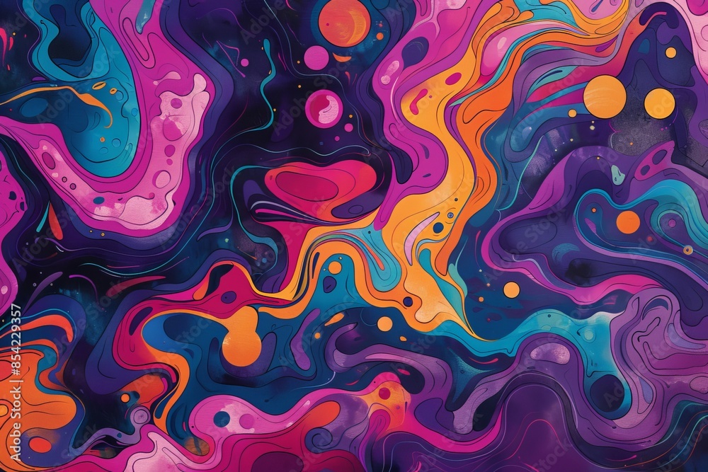 Psychedelic Swirls and Vibrant Patterns in an Abstract Colorful Artwork Psychedelic Swirls and Vibrant Patterns in an Abstract Colorful Artwork