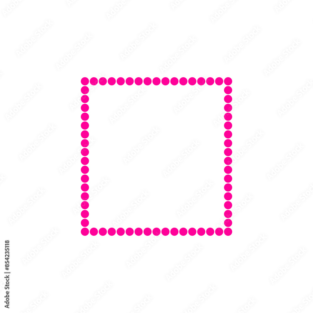 A transparent dotted line rectangle shape design element. A transparent dotted line rectangle shape design element.