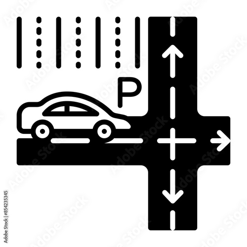 automated highway system vector design, Artificial general intelligence symbol, Natural Language Processing sign Machine Deep Learn vehicle is moved by mechanical maneuvers to available space concept