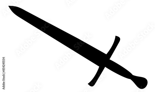 Vector silhouettes of flat-designed Arabian, pirate, and executioner swords isolated on a white background