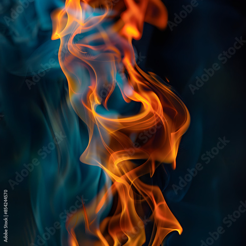 Captivating Close-Up of a Dancing Flame on a Dark Background