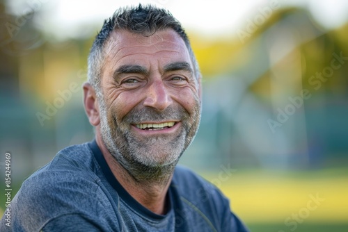 Happy smiling mature man with grey hair and beard © ChaoticMind