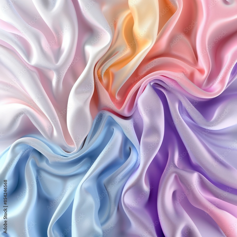 Abstract background of colorful silky fabric with soft folds and flowing lines. Abstract background of colorful silky fabric with soft folds and flowing lines.