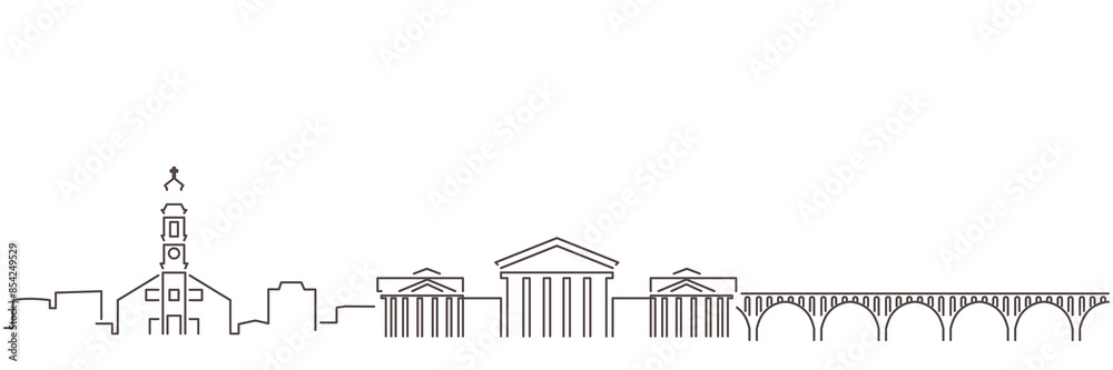 Richmond Dark Line Simple Minimalist Skyline With White Background Richmond Dark Line Simple Minimalist Skyline With White Background