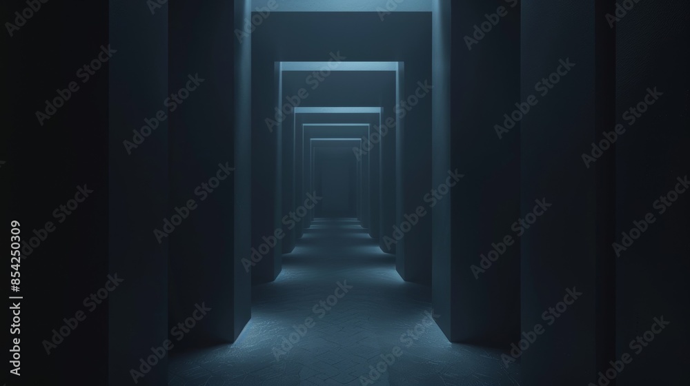 The darkness seems to swallow up the corridors making it difficult to navigate through the maze. The darkness seems to swallow up the corridors making it difficult to navigate through the maze.