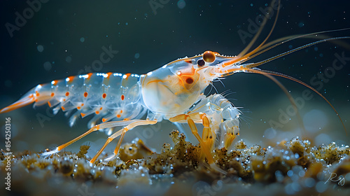 enigmatic elegance: the majestic translucent shrimp photo