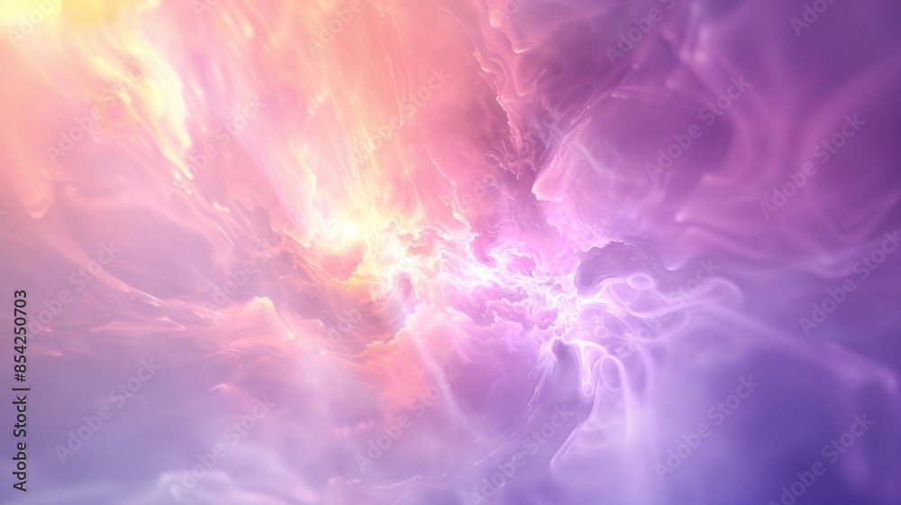 Fototapeta premium Soft pastel hues represent the gentle nature of the weak color charge which is responsible for radioactive decay in quarks.