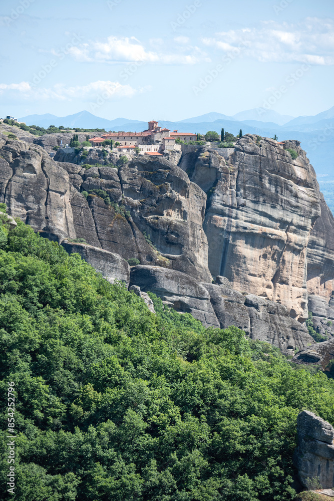 Fototapeta premium Panoramic view of Meteora Monasteries, Thessaly, Greece