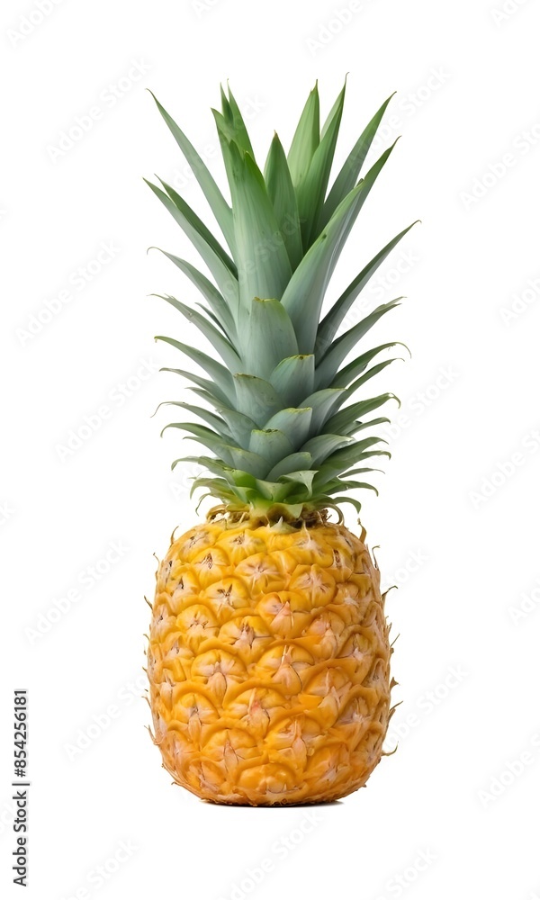 Ripe Pineapple with Green Crown and Yellow Skin - Fresh and Tropical Fruit Delight Ripe Pineapple with Green Crown and Yellow Skin - Fresh and Tropical Fruit Delight
