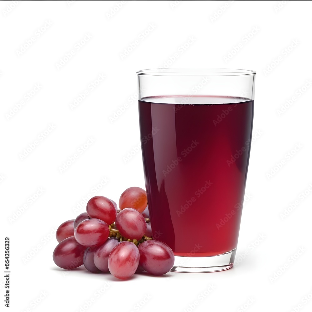 Glass of Red Grape Juice with Fresh Red Grapes on the Side - Refreshing and Healthy Beverage Presentation Glass of Red Grape Juice with Fresh Red Grapes on the Side - Refreshing and Healthy Beverage Presentation