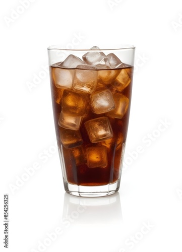Wallpaper Mural A Glass of Cola or Dark Soda with Ice Cubes - Refreshing and Fizzy Beverage Delight Torontodigital.ca