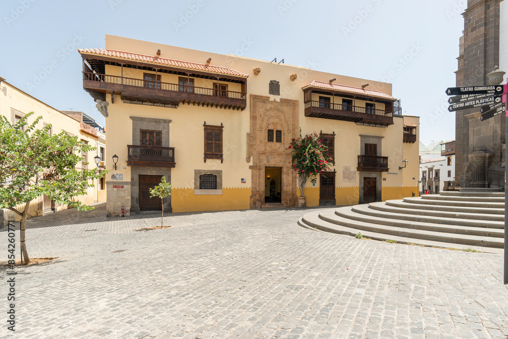 Facade of Casa Colon, cultural institution in Gran Canarias, Canary Islands Facade of Casa Colon, cultural institution in Gran Canarias, Canary Islands