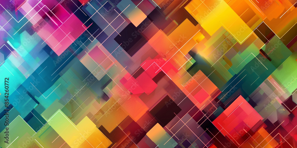 Colorful abstract geometric shapes background with bright squares and rectangles, background,copy space concept Colorful abstract geometric shapes background with bright squares and rectangles, background,copy space concept
