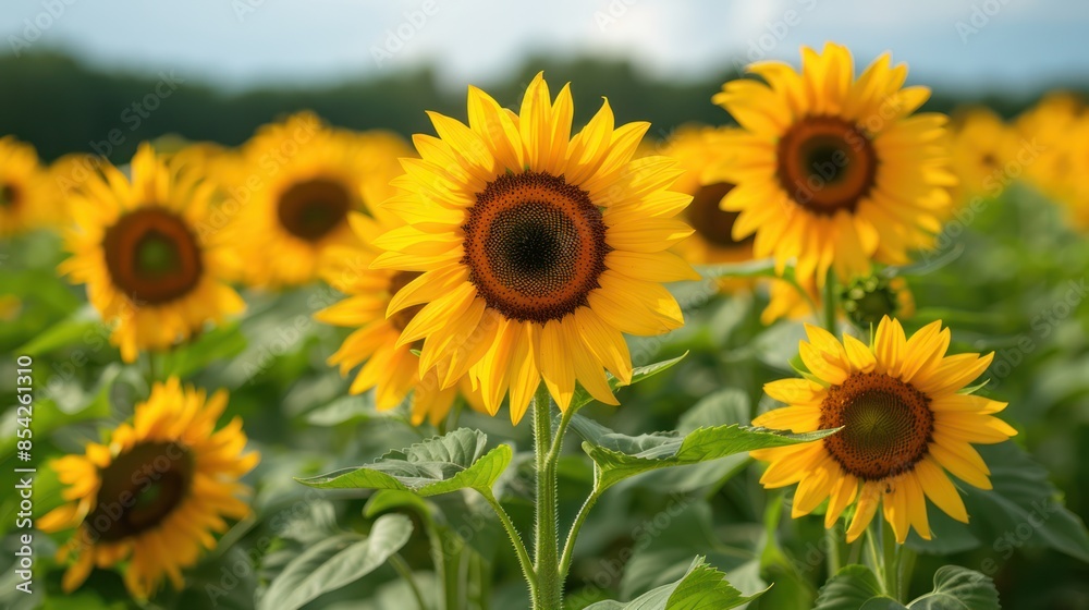 Golden Fields of Summer: A Sunflower Meadow in Full Bloom Golden Fields of Summer: A Sunflower Meadow in Full Bloom