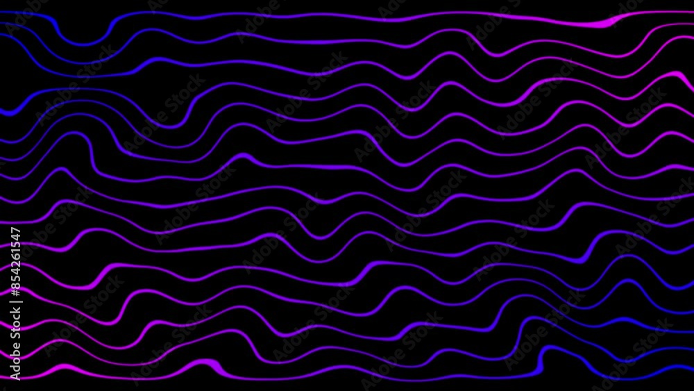 Abstract blue line waves distorted with black background Abstract blue line waves distorted with black background