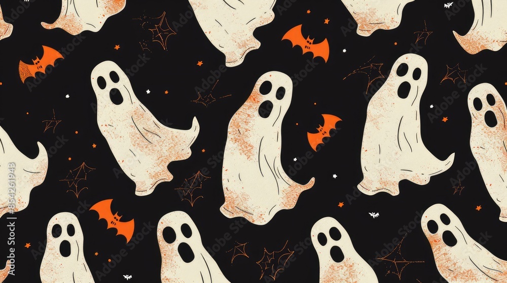 Get into the Halloween spirit with a spooky ghost themed pattern to celebrate the essence of Halloween Get into the Halloween spirit with a spooky ghost themed pattern to celebrate the essence of Halloween