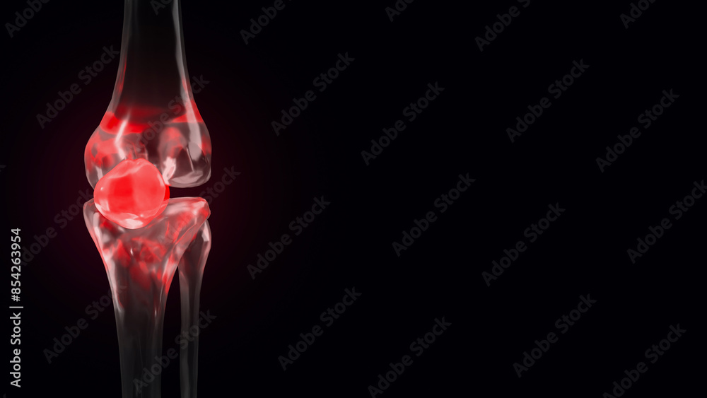 The Bone crystal for Osteoarthritis of the knee concept 3d rendering. The Bone crystal for Osteoarthritis of the knee concept 3d rendering.