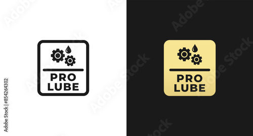 Pro lube label or sign vector isolated. Best pro lube label for product packaging design, print, and more about gear oil product.
