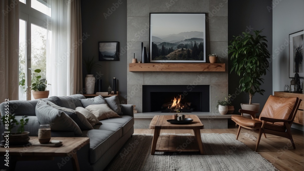 Cozy living room with a Scandinavian accent Cozy living room with a Scandinavian accent