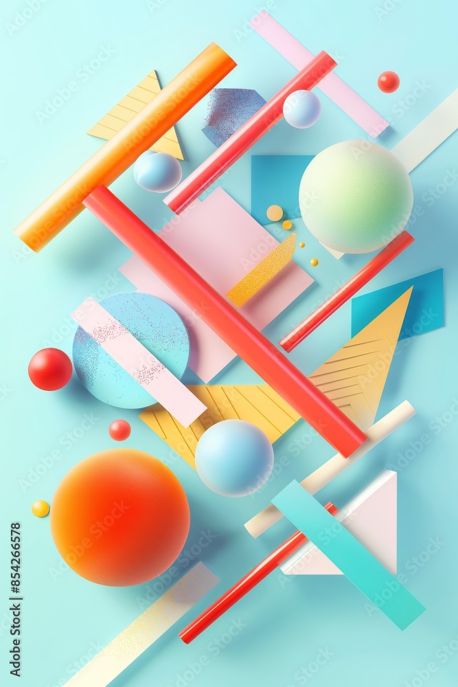 Abstract geometric shapes on vibrant pastel background. A dynamic and colorful design perfect for creative projects, modern branding, and artistic presentations in digital and print media Abstract geometric shapes on vibrant pastel background. A dynamic and colorful design perfect for creative projects, modern branding, and artistic presentations in digital and print media