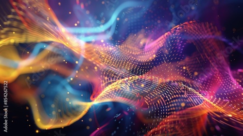 A symphony of motion and color depicting the intricate dance of particles described by diagrams.