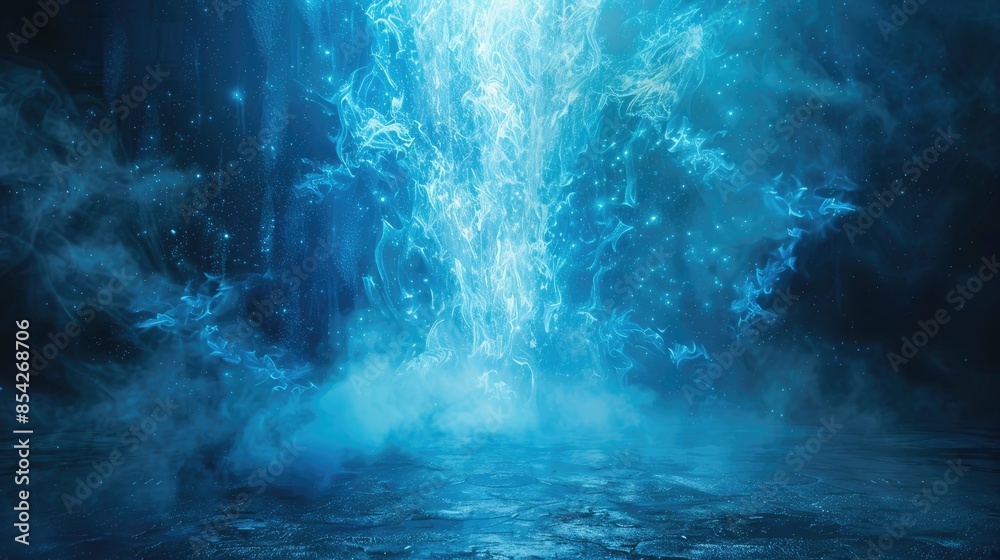 Designing a background image with the magical effect of blue light Designing a background image with the magical effect of blue light