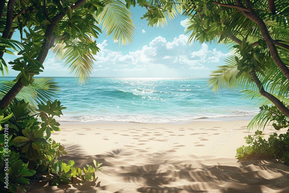 Obraz premium Beach Summer Background created with Generative AI