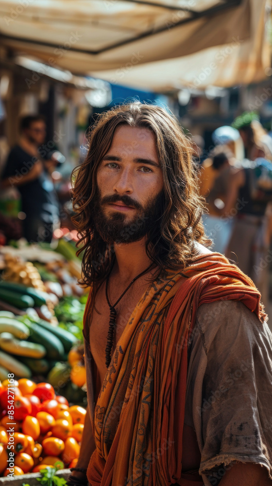 Blessing at the Farmers Market, Modern Depictions of Jesus, Inspirational Imagery, Contemporary Religious Art, Jesus in Today's World, Uplifting Messages, Spiritual Guidance, Faith and Hope, Jesus in Blessing at the Farmers Market, Modern Depictions of Jesus, Inspirational Imagery, Contemporary Religious Art, Jesus in Today's World, Uplifting Messages, Spiritual Guidance, Faith and Hope, Jesus in