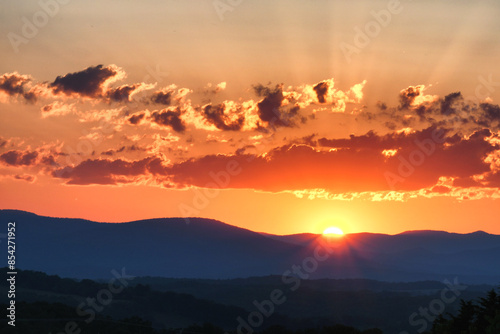 Photography Majestic sunset over mountains in Virginia